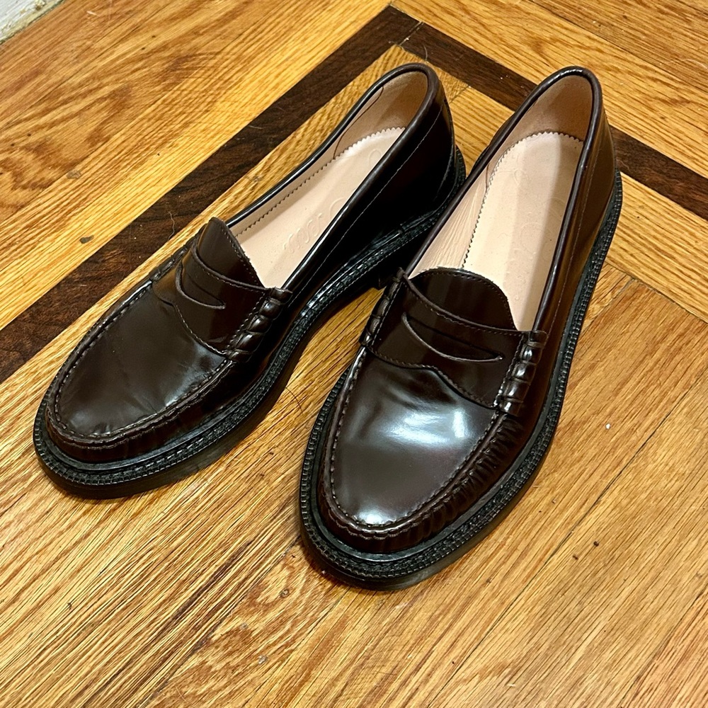 EUC J Crew Structured Lesther Penny Loafers